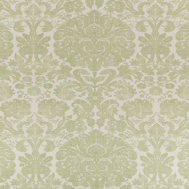 Borghese Two Color Small Scale French Green fabric by Quadrille