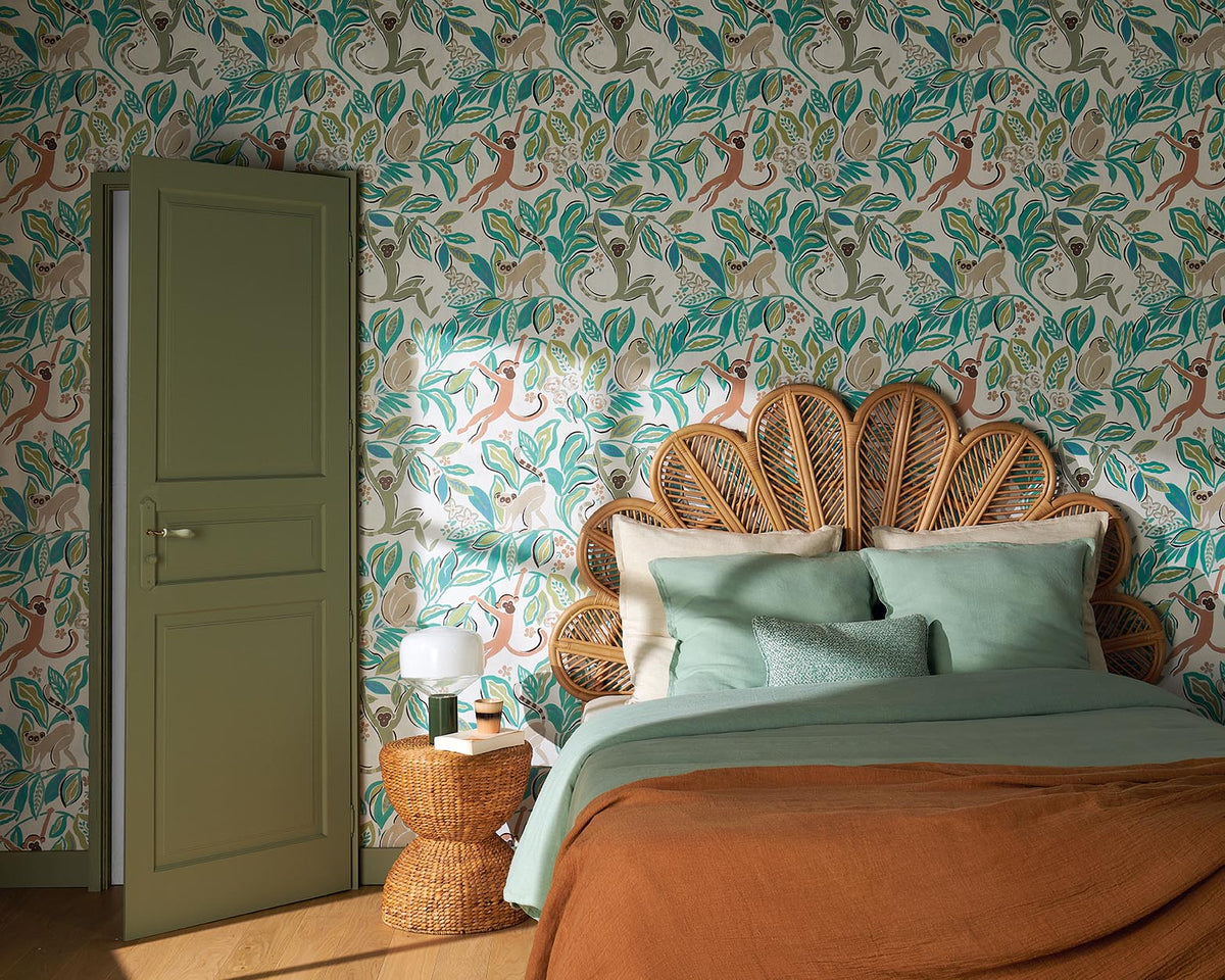 Borneo Wallpaper by Pierre Frey shown in a room setting (view 1)