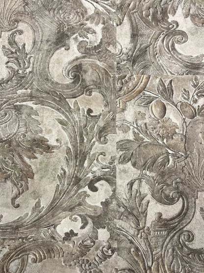 Borromini Wallpaper by Watts 1874 in Stone - Non-Woven Paper