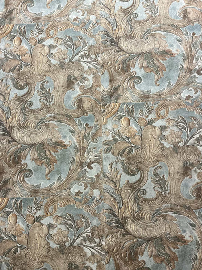 Borromini Wallpaper by Watts 1874 in Blue Stone - Non-Woven Paper