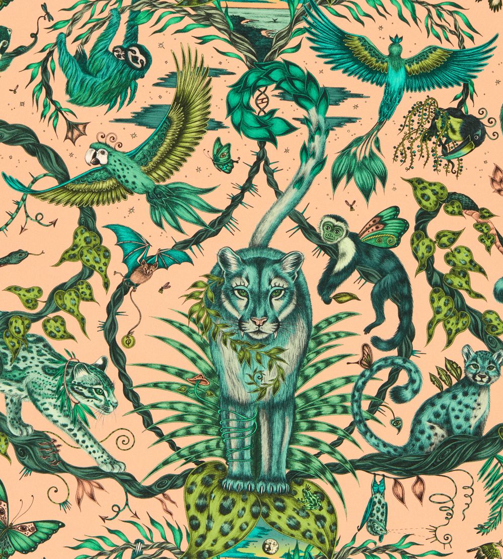 Bosque Dreams Wallpaper by Clarke & Clarke Pink