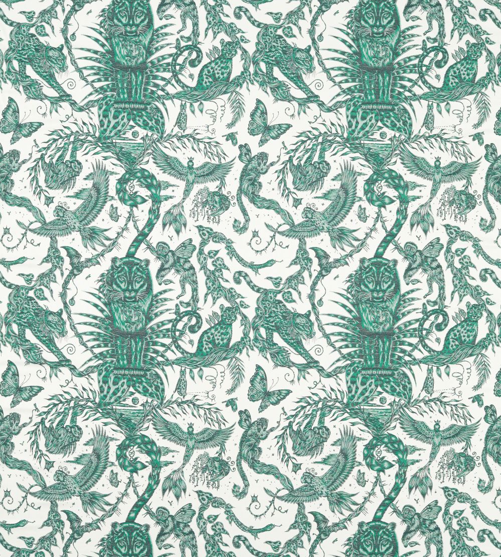 Bosque Dreams Jacquard Fabric by Clarke & Clarke Seafoam