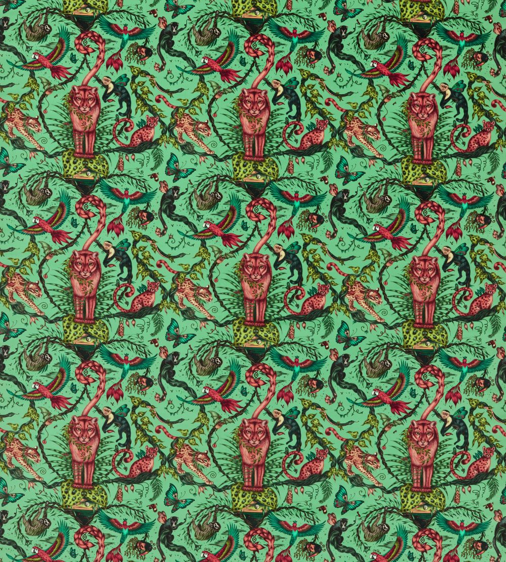 Bosque Dreams Velvet Fabric by Clarke & Clarke Aquamarine