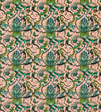 Bosque Dreams Velvet Fabric by Clarke & Clarke Pink
