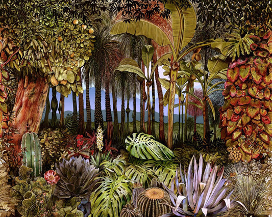 Botánico mural by Coordonné in Mañana, flat pattern view