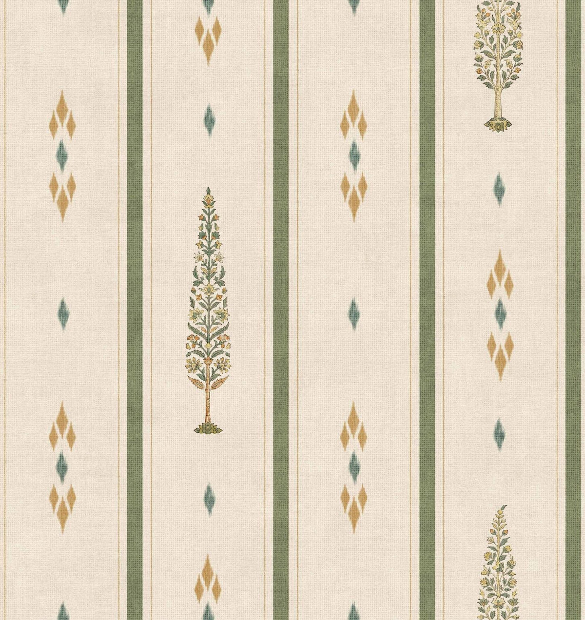 Boteh wallpaper by Coordonné in Moss, flat pattern view