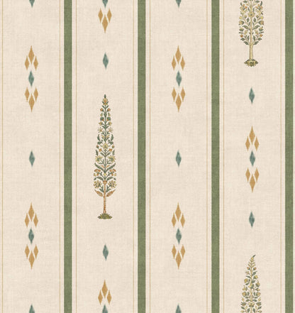 Boteh wallpaper by Coordonné in Moss, flat pattern view