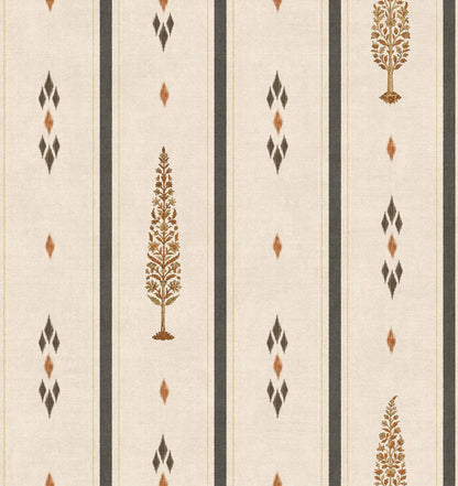 Boteh wallpaper by Coordonné in Onyx, flat pattern view