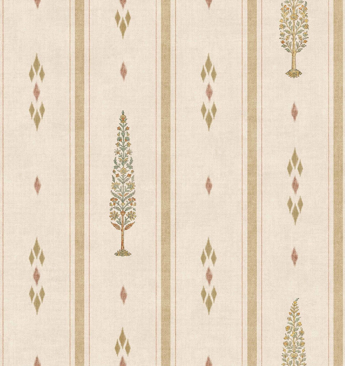 Boteh wallpaper by Coordonné in Swan, flat pattern view