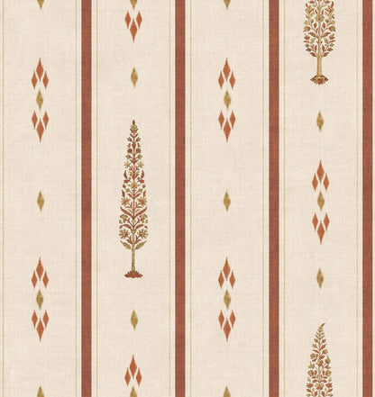 Boteh wallpaper by Coordonné in Vermillion, flat pattern view