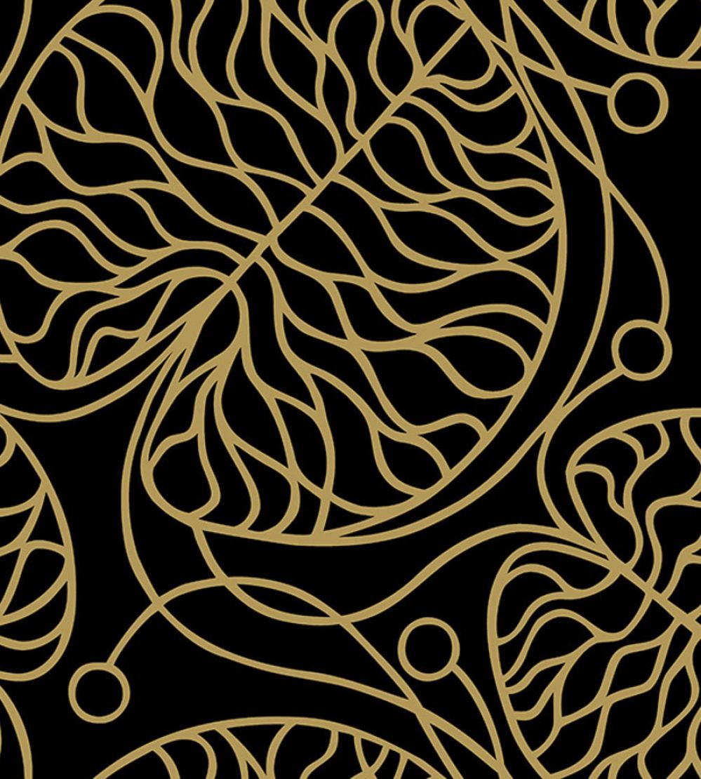 Bottna Metallic Wallpaper by Marimekko Black/Gold