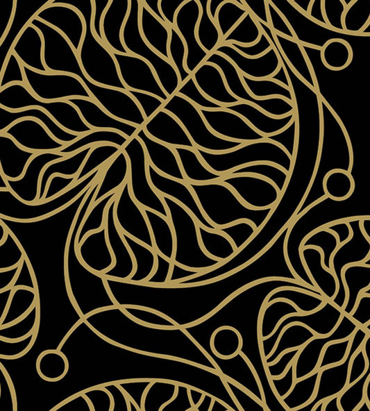 Bottna Metallic Wallpaper by Marimekko Black/Gold