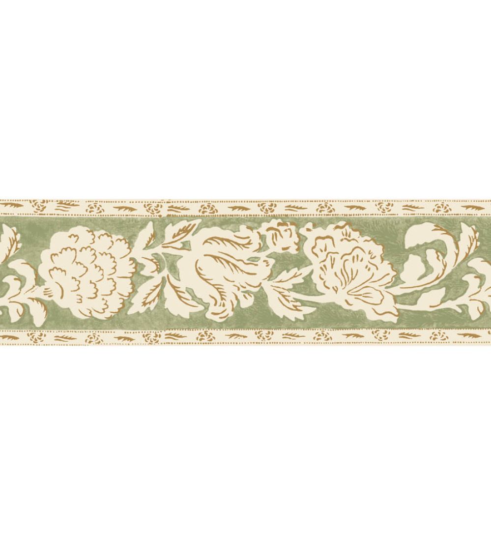 Boulevard Stripe Border Wallpaper by DADO Olive