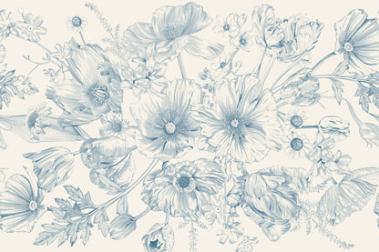 Bouquet Blue mural by Hovia