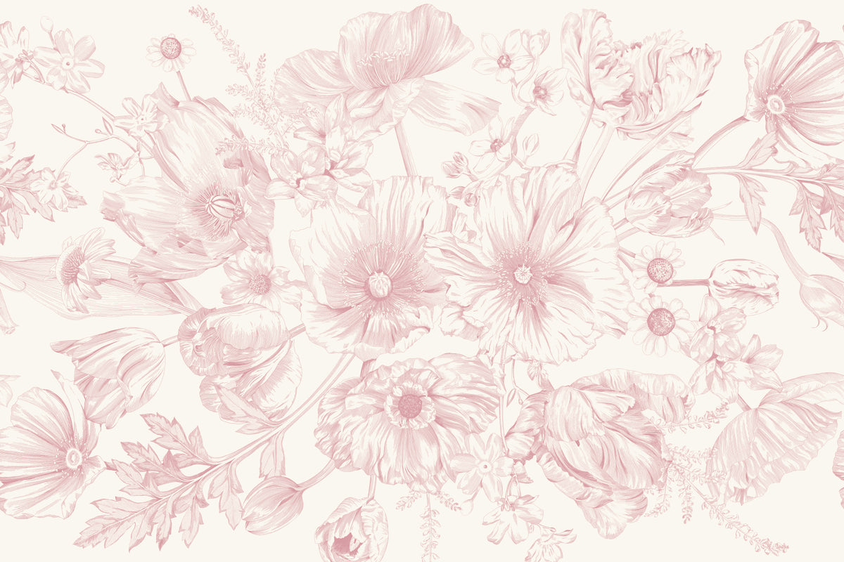 Bouquet Pink mural by Hovia