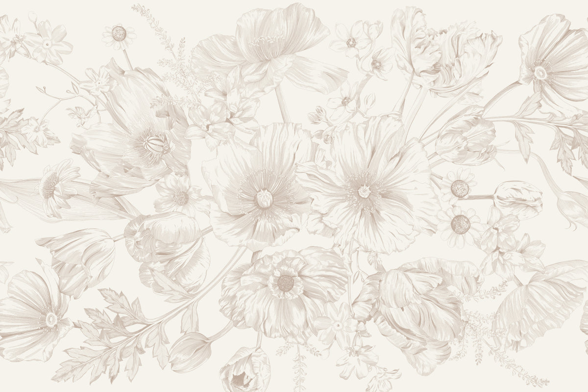 Bouquet Neutral mural by Hovia
