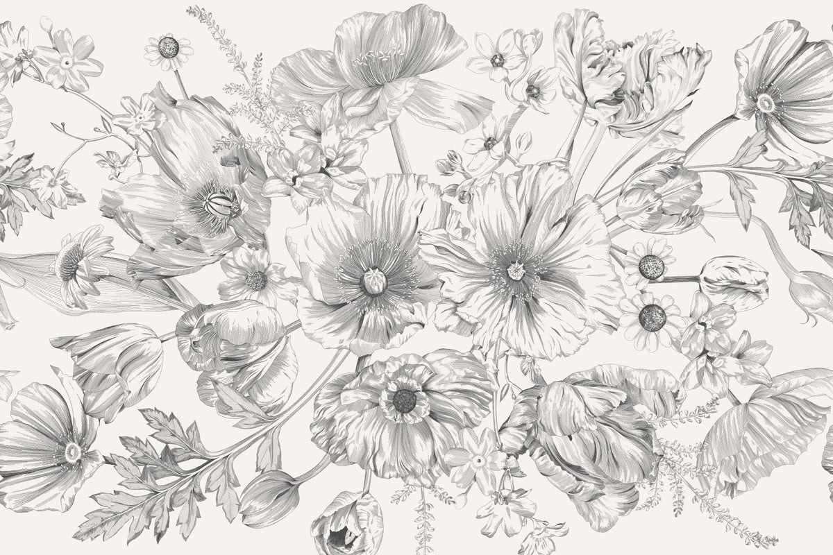 Bouquet Monochrome mural by Hovia