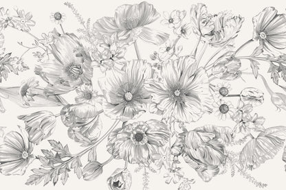 Bouquet Monochrome mural by Hovia