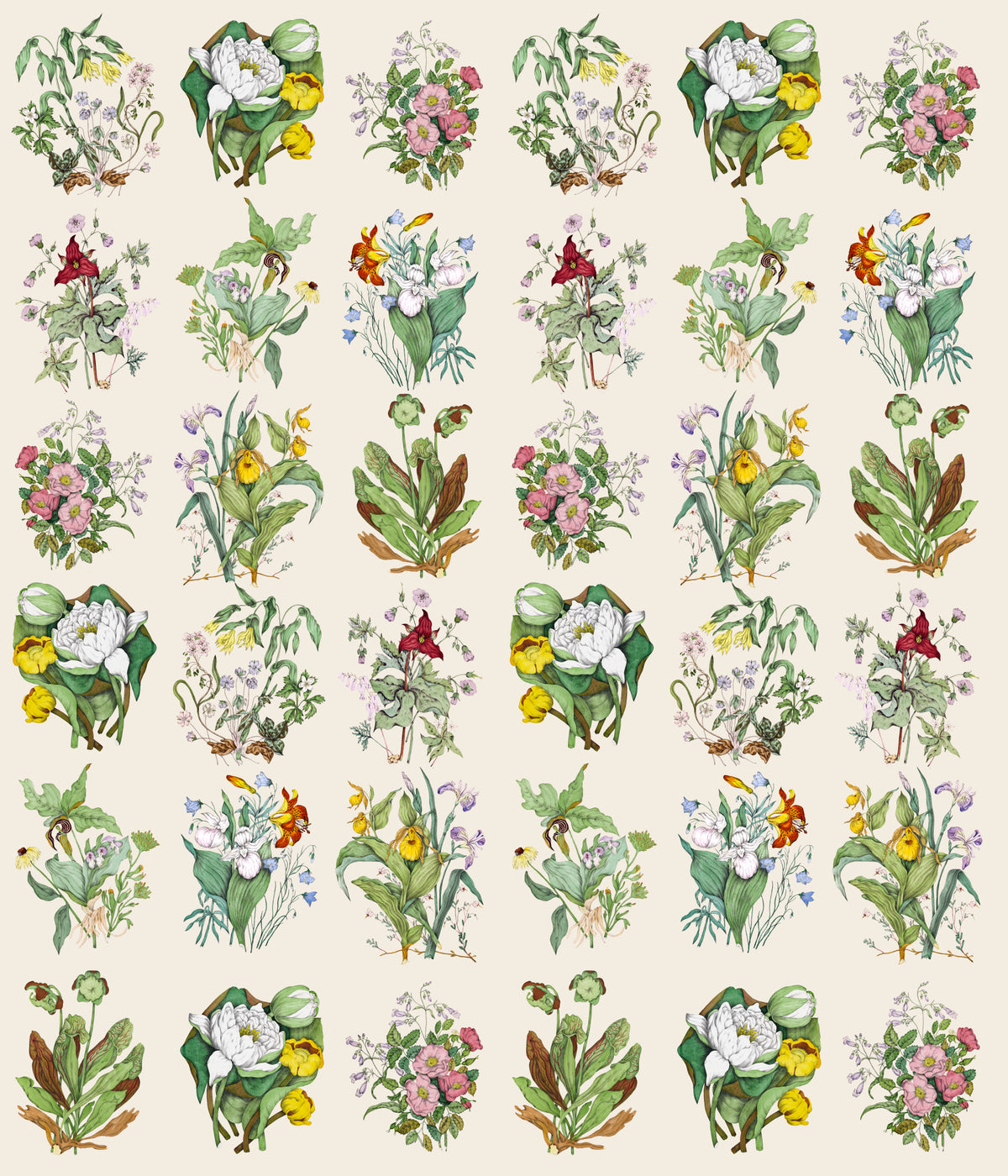 Bouquets Beige mural by Bien Fait