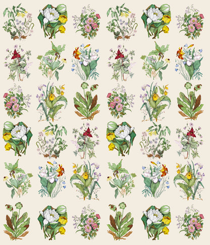 Bouquets Beige mural by Bien Fait