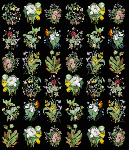 Bouquets Black mural by Bien Fait