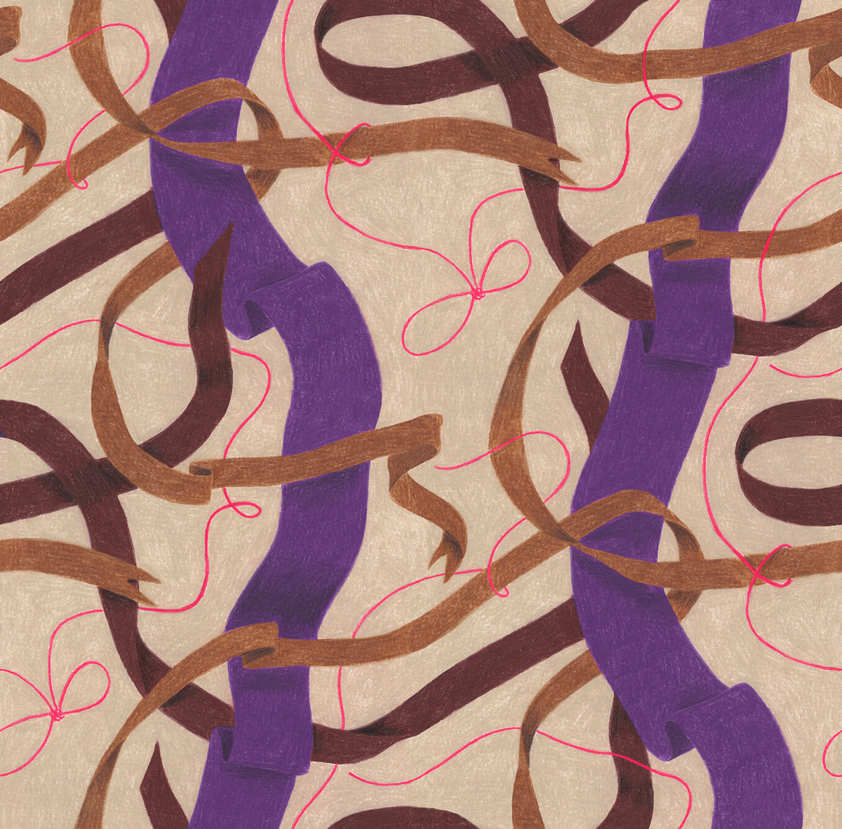 Bow Purple mural by Bien Fait