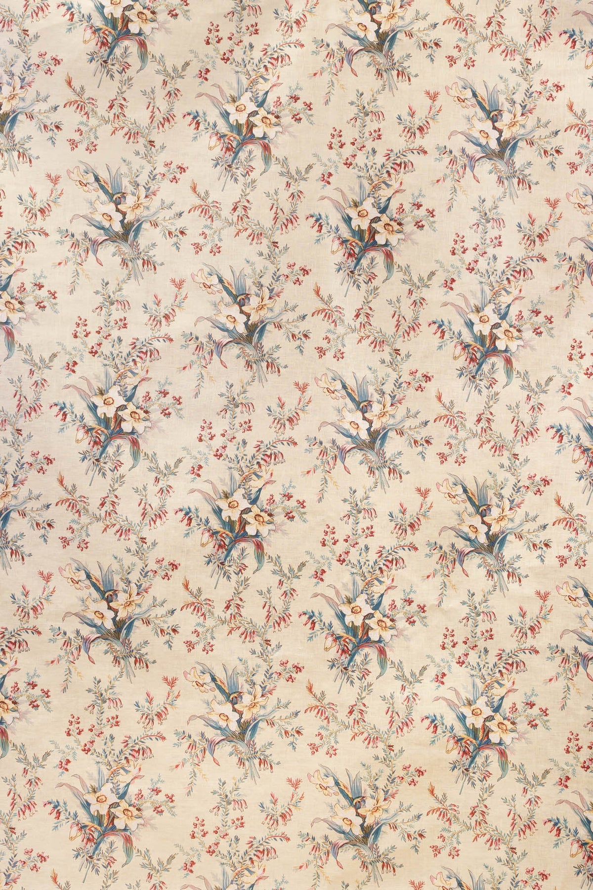 Bowness Fabric by Jean Monro in Duck Egg/Raspberry