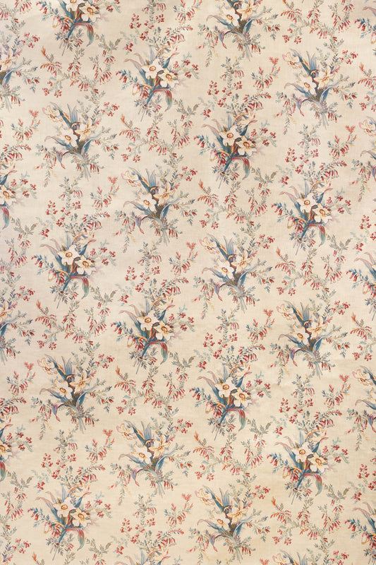 Bowness Fabric by Jean Monro in Duck Egg/Raspberry