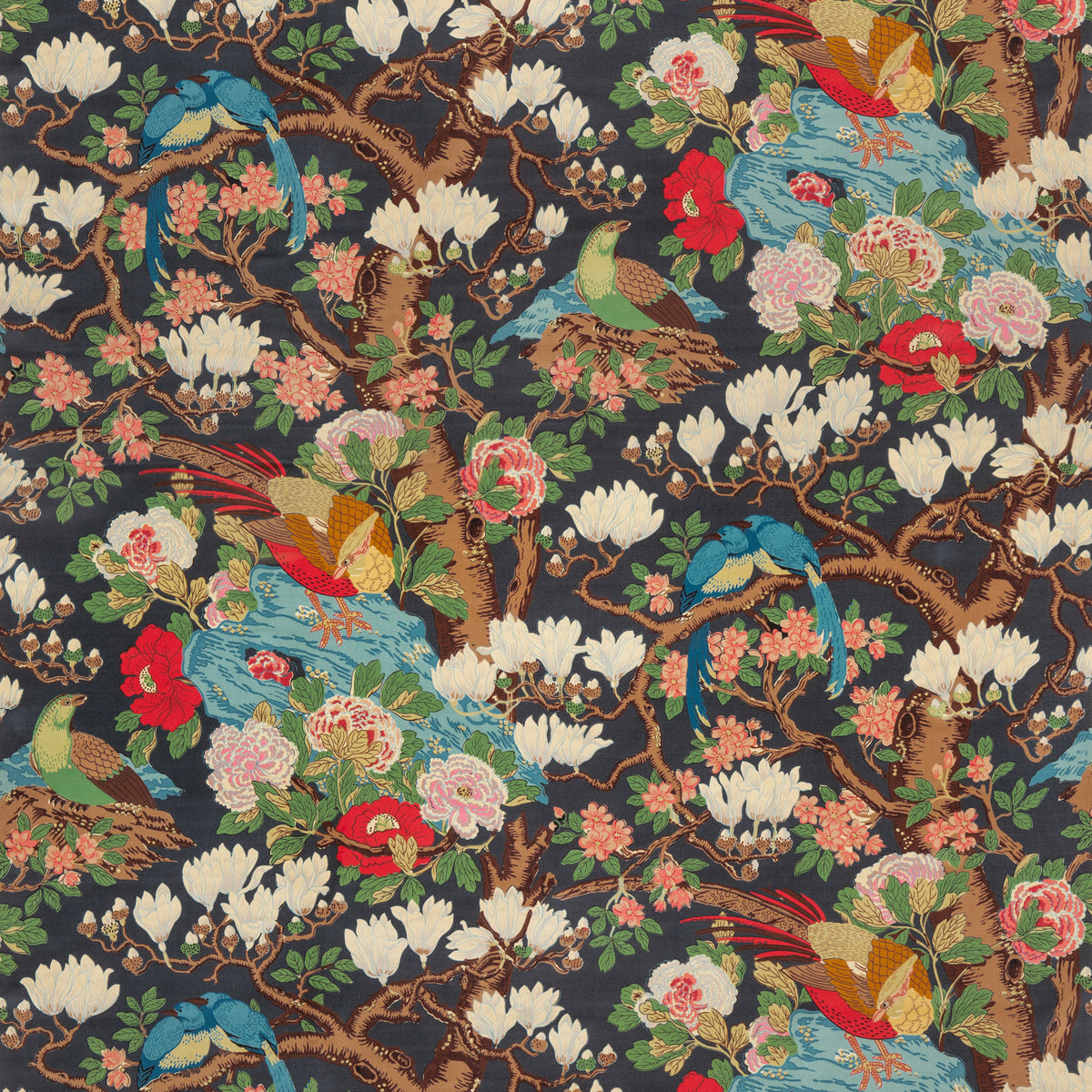 Rockbird velvet fabric by G P & J Baker in Indigo