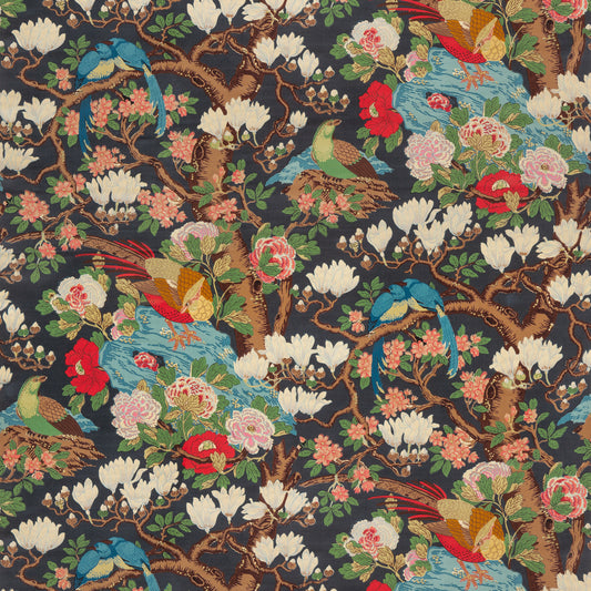 Rockbird velvet fabric by G P & J Baker in Indigo
