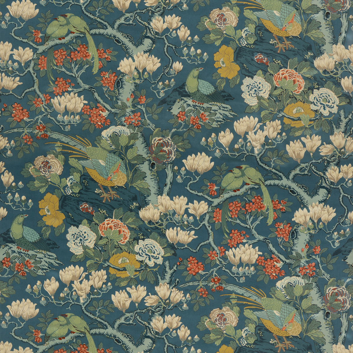 Rockbird velvet fabric by G P & J Baker in Teal