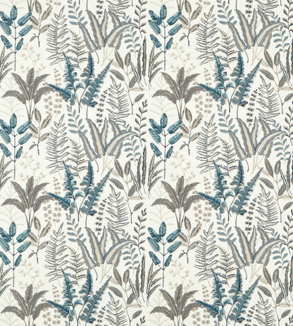 Bracken Embroidered Fabric by Clarke & Clarke Denim
