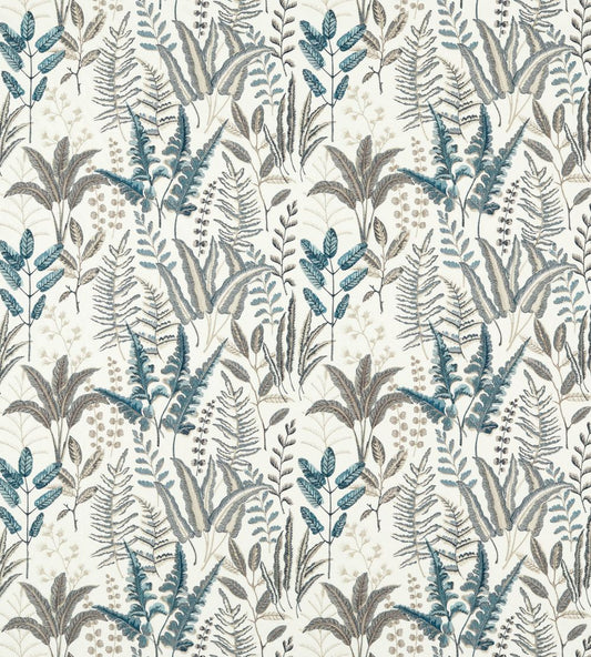Bracken Embroidered Fabric by Clarke & Clarke Denim