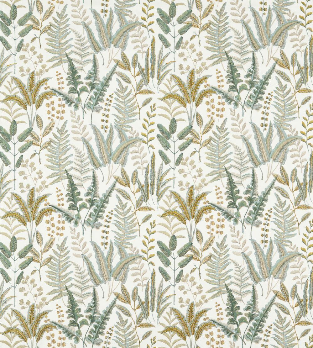 Bracken Embroidered Fabric by Clarke & Clarke Glade