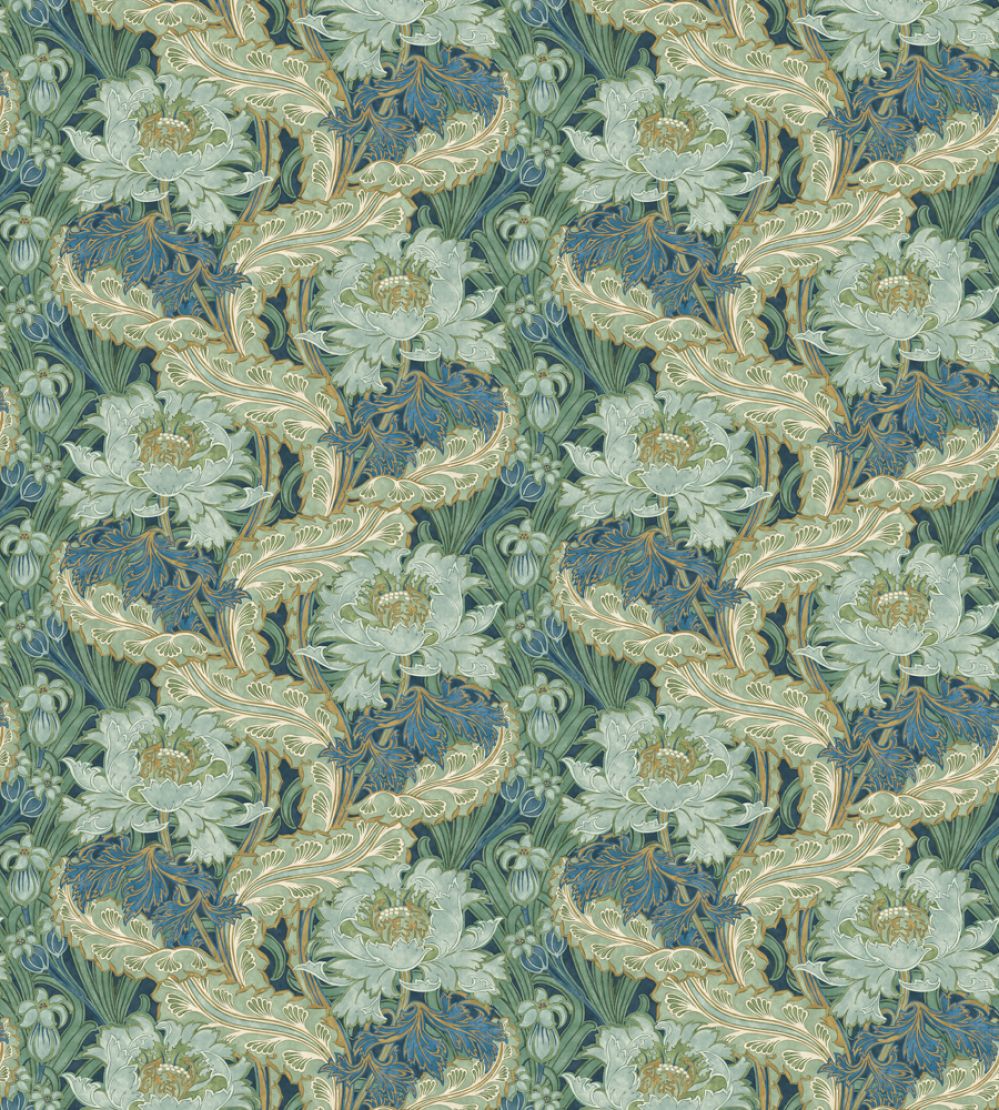 Brantwood Wallpaper by GP & J Baker Indigo/Teal