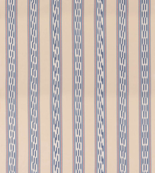Breezy Stripe Fabric by Mulberry Home Blue/Red