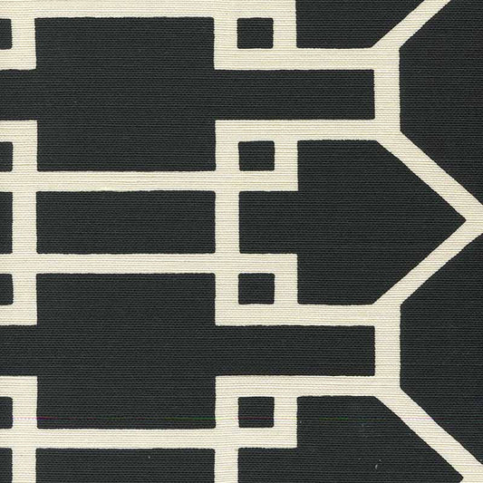 Brighton Reverse Black fabric by Quadrille