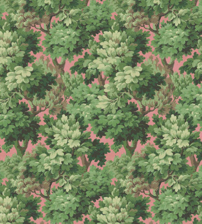 Broadhead Forest Wallpaper by Woodchip & Magnolia Grass Green/Salmon