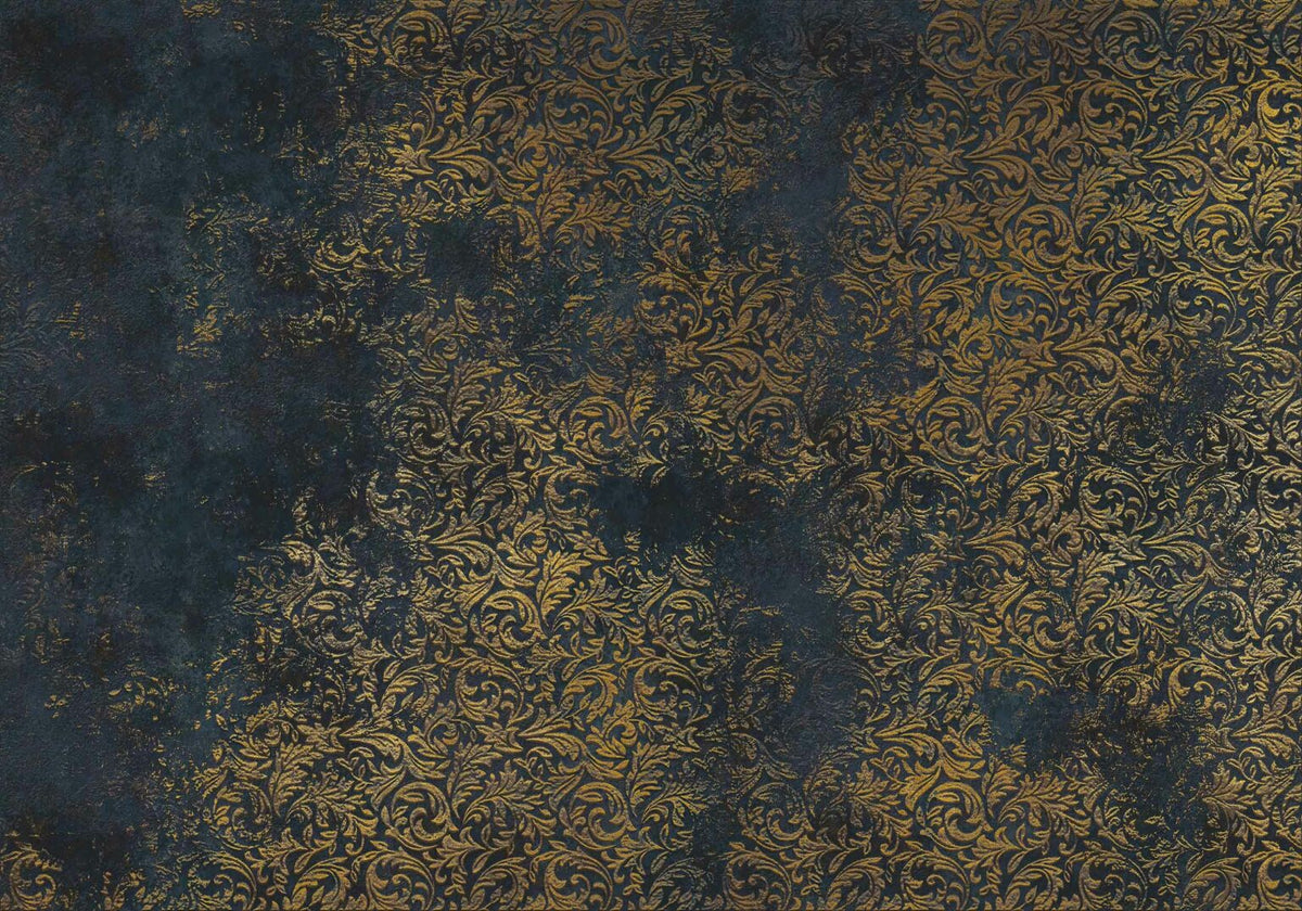 Brocade mural by Coordonné in Gold, flat pattern view
