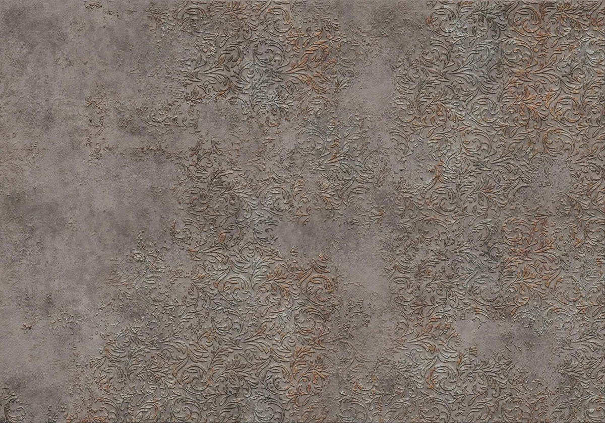 Brocade mural by Coordonné in Silver, flat pattern view