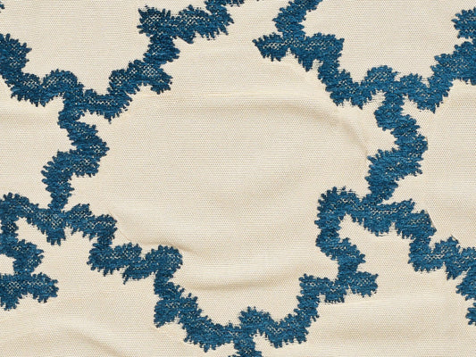Broderie Montespan Fabric by Le Manach in Broderie Montespan C533 (L3897_BRODERIE_MONTESPAN_C533_FE)