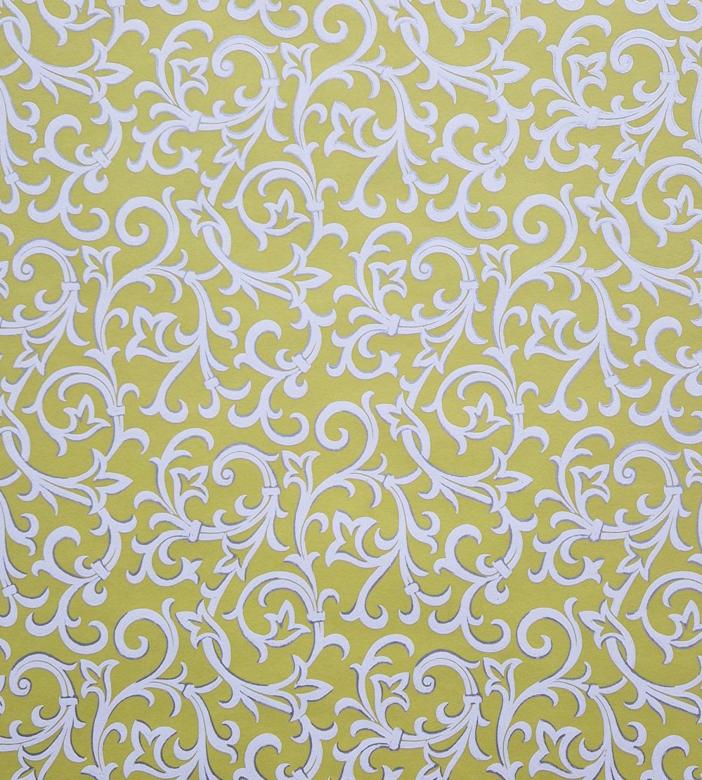 Brodsworth Wallpaper by 1838 Wallcoverings Lime Green