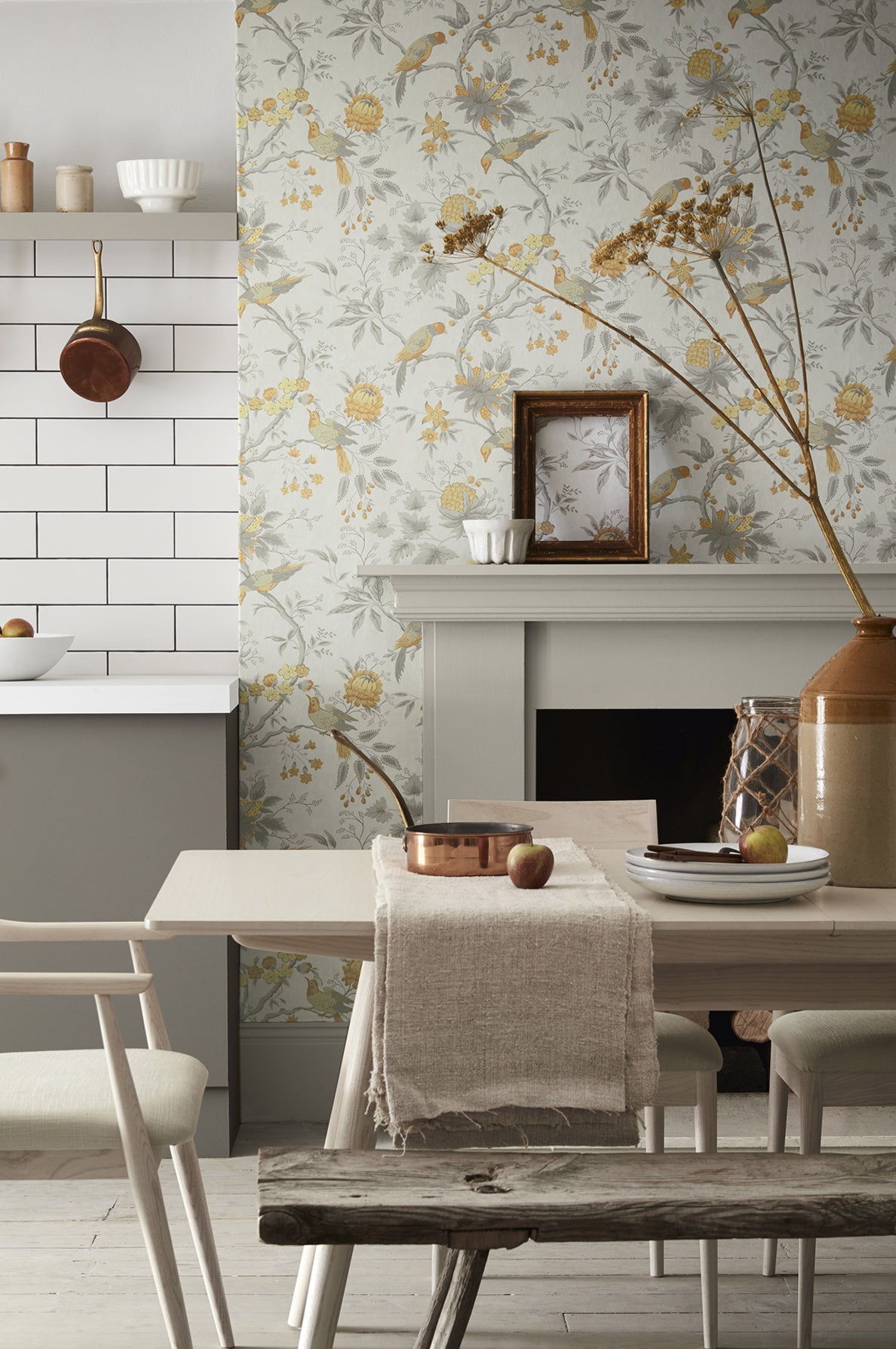 Brooke House wallpaper by Little Greene in Cinder