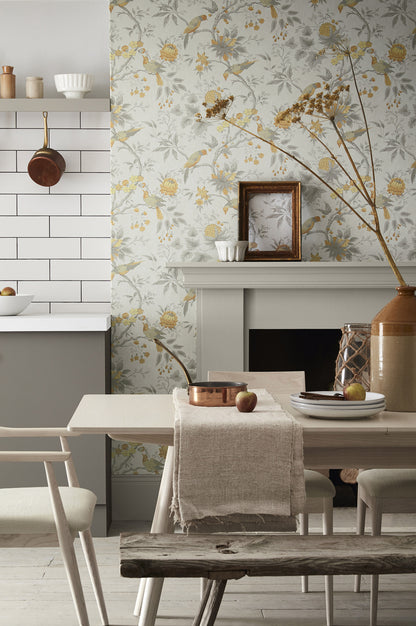 Brooke House wallpaper by Little Greene in Cinder
