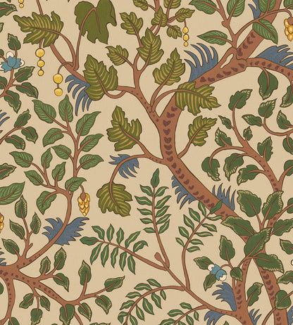 Brushwood Wallpaper by Josephine Munsey Green and Red