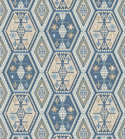 Buckland Wallpaper by Mulberry Home Blue