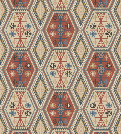 Buckland Wallpaper by Mulberry Home Red / Blue