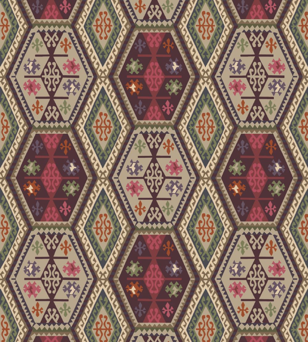 Buckland Wallpaper by Mulberry Home Red / Plum