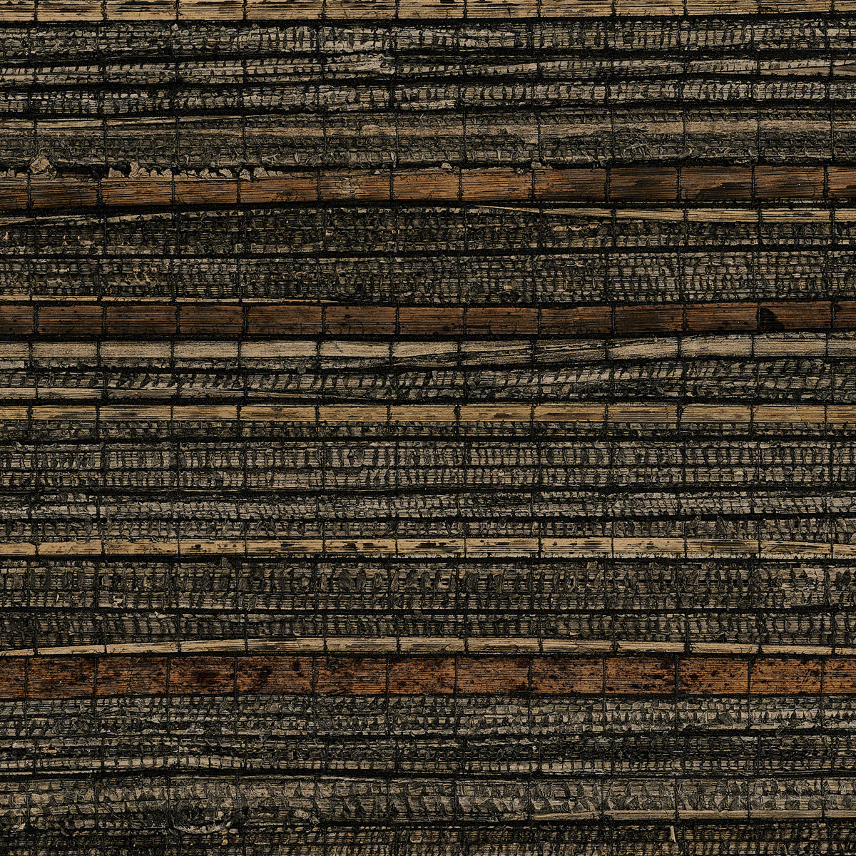 Bungalow Bark Grasscloth Wallpaper by Phillip Jeffries in Raven Wood (PJ 32000)