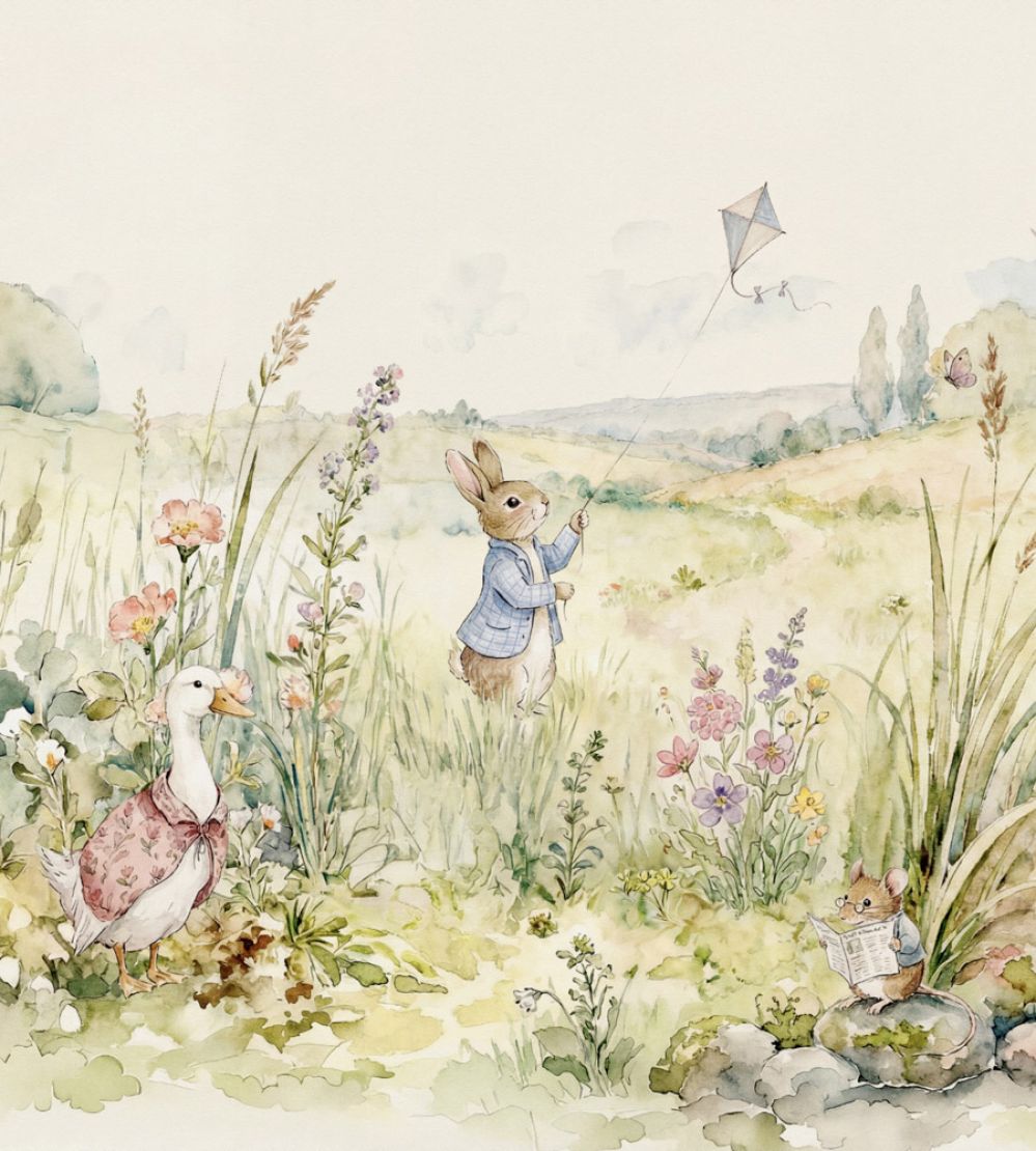 Bunnies Mural by Coordonne Mint